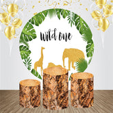Wild Eins Draussen Tiere Runden Geburtstag Hintergrund Bausatz